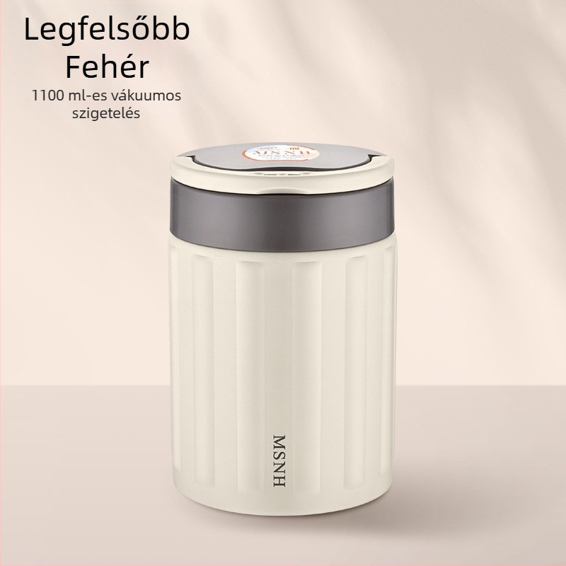 304 rozsdamentes acélból készült vákuum-izolált ebédes doboz, hordozható Bento doboz, 800–1000 ml, diákoknak és irodai dolgozóknak