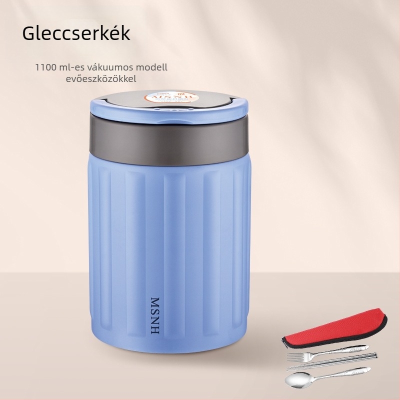 304 rozsdamentes acélból készült vákuum-izolált ebédes doboz, hordozható Bento doboz, 800–1000 ml, diákoknak és irodai dolgozóknak