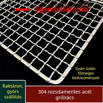 304 rozsdamentes acél téglalap alakú grillháló – sütőhöz