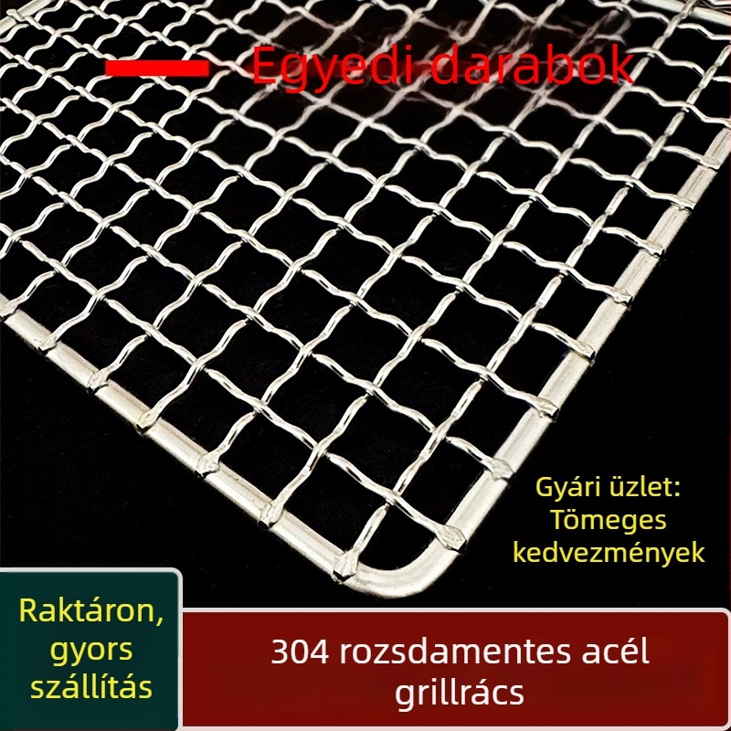 304 rozsdamentes acél téglalap alakú grillháló – sütőhöz