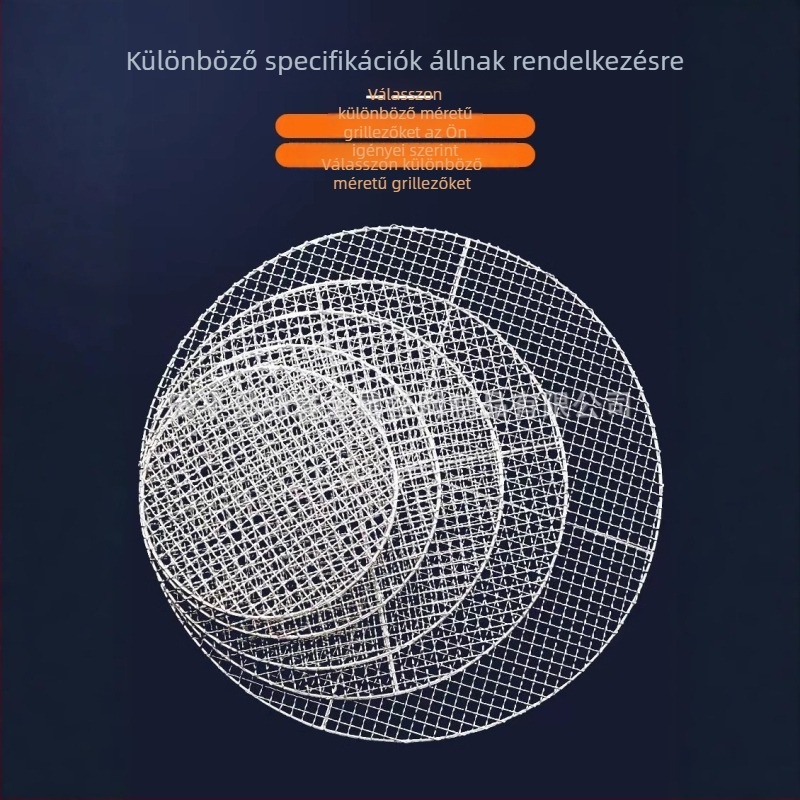 Koreai-stílusú galvanizált barbecue háló, 304 rozsdamentes acél kör alakú grillrost, több méretben