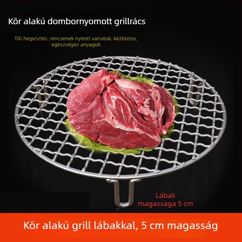 Kör alakú grillsütő rács rozsdamentes acélból – kültéri használatra