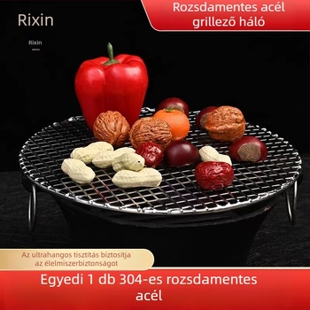 304 rozsdamentes acélból készült, vastag grillháló sütőhöz, nyomott négyzetes lyukakkal, élelmiszer-feldolgozásra