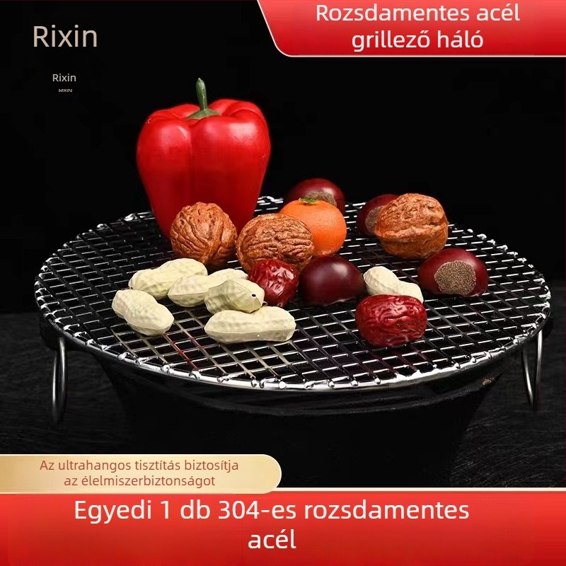304 rozsdamentes acélból készült, vastag grillháló sütőhöz, nyomott négyzetes lyukakkal, élelmiszer-feldolgozásra