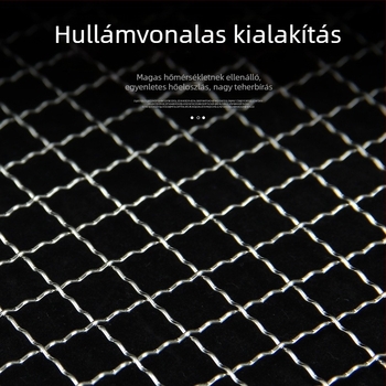 Rozsdamentes acél BBQ grillháló, elektroplattált felülettel, halas klipsz, kültéri grillszerszám