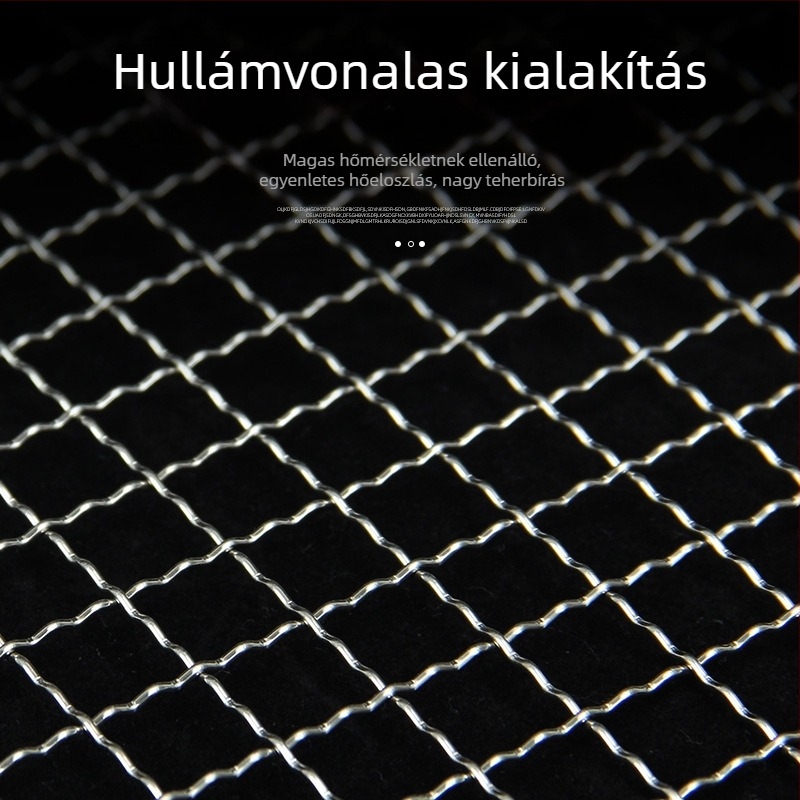 Rozsdamentes acél BBQ grillháló, elektroplattált felülettel, halas klipsz, kültéri grillszerszám