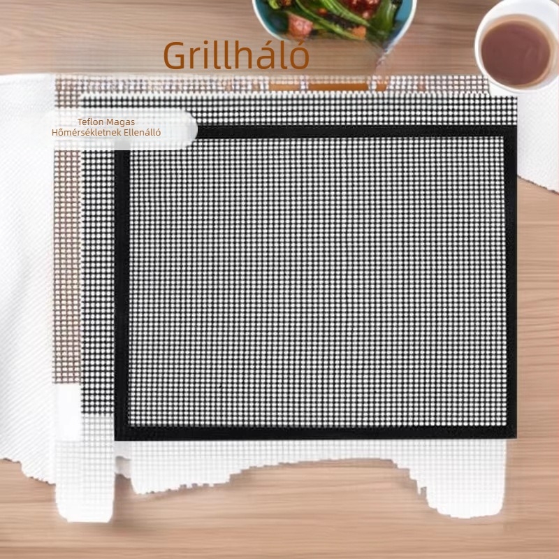 Üvegszálas sütőmatrac, PTFE tapadásmentes, magas hőmérsékletű grillszálháló