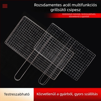 Kétszintes grillklip háló zöldségekhez és halakhoz