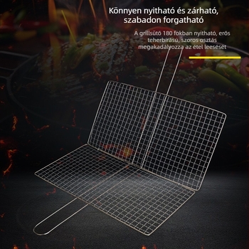 Kétszintes grillklip háló zöldségekhez és halakhoz