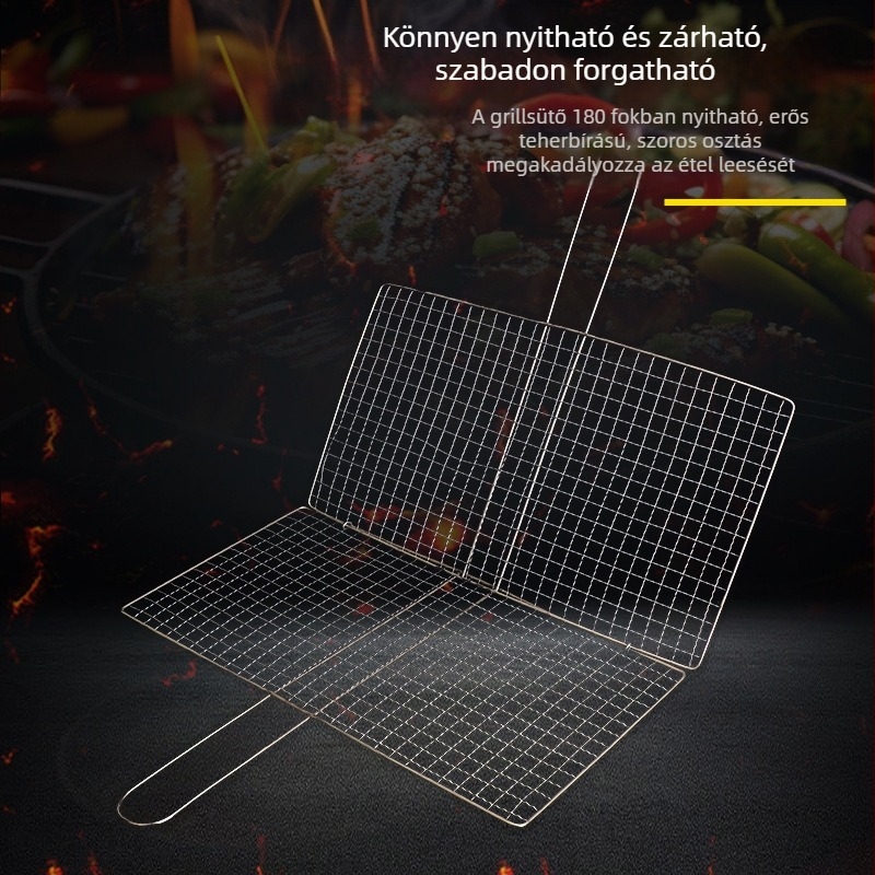 Kétszintes grillklip háló zöldségekhez és halakhoz