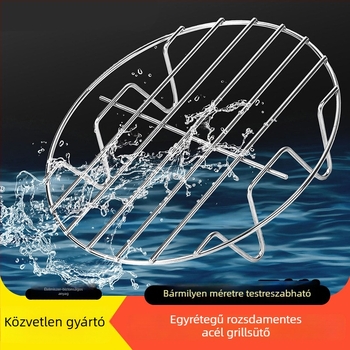 Egy rétegű kerek grillsütő rács 304-es rozsdamentes acélból, légsütőhöz, nyársakhoz, kör alakú deshidratáló és pároló állvány, testreszabható