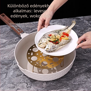 Rozsdamentes acél tojásgőzítő rács, összecsukható kör alakú gőzölő, otthoni használatra, magas lábú kiegészítő