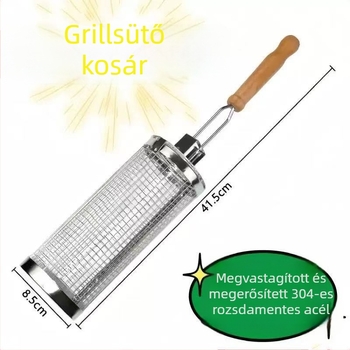 Hordozható kör alakú forgó grillsütő rozsdamentes acélból