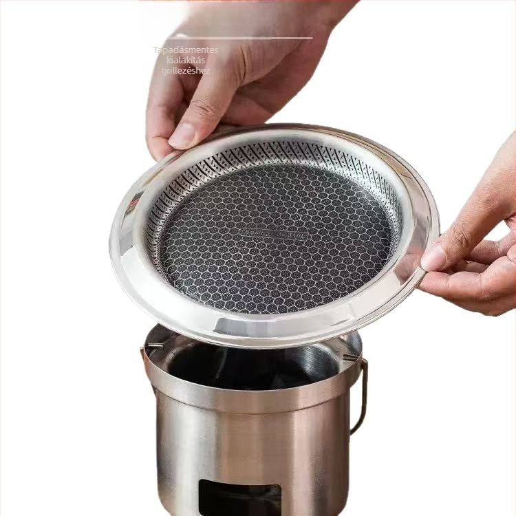 Mini hordozható szénfőző kültéren, rozsdamentes acél grill a tea főzéséhez, koreai stílusú barbecue.
