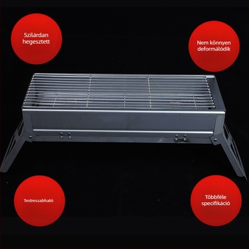Rozsdamentes acél BBQ grill háló — lineáris grillrács sütőhöz és grillhez, csirkéhez