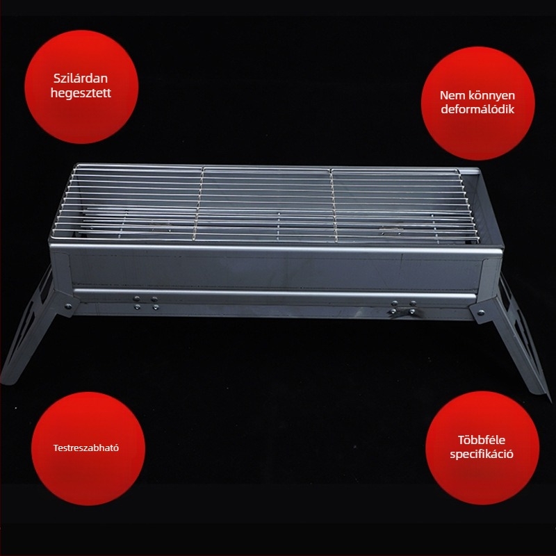 Rozsdamentes acél BBQ grill háló — lineáris grillrács sütőhöz és grillhez, csirkéhez
