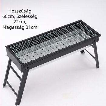 Hordozható, összecsukható faszenes grill kültéri használatra, füstmentes, kompakt háztartási grill nyársakhoz