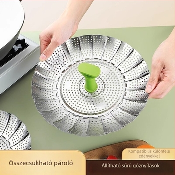 Rozsdamentes acélból készült, többfunkciós gőzölő zsemle és knédli számára, összecsukható teleszkópos állvány, penészmentes