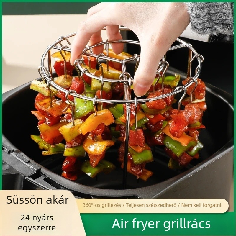 Kör alakú függő nyársállvány sütőhöz és légsütőhöz, vertikális, 24 nyárssal