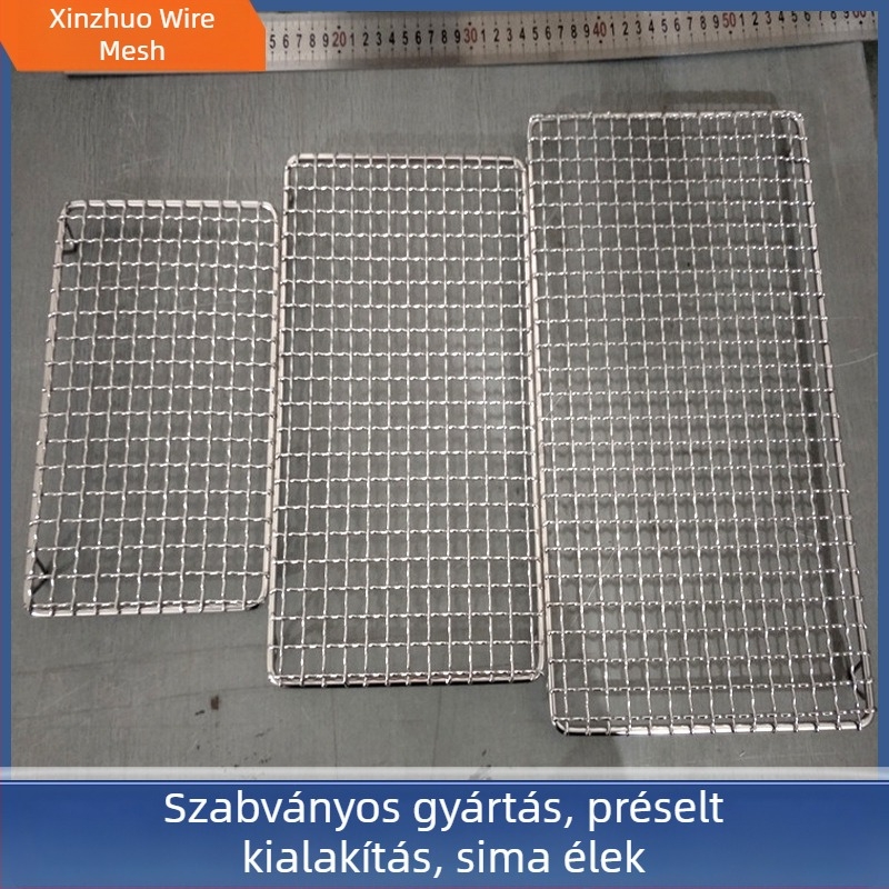 304 rozsdamentes acél grillháló halcsipesz-szel, sütőben használható háló, lecsepegtető és hűtőállvány tortákhoz