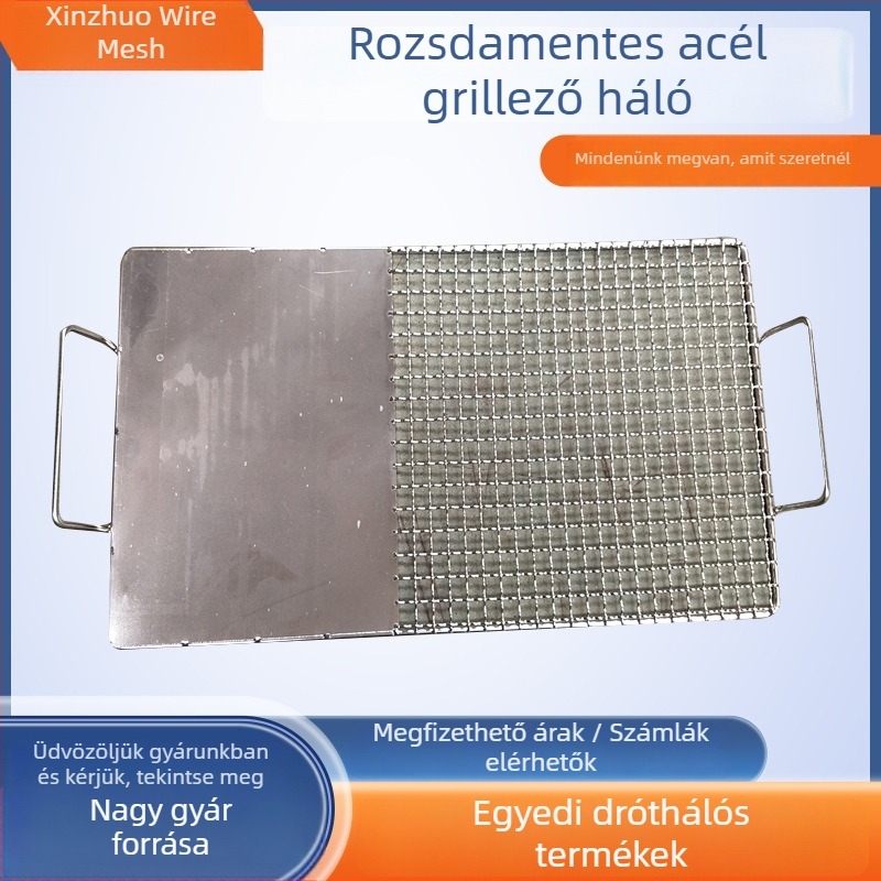 304 rozsdamentes acél grillháló halcsipesz-szel, sütőben használható háló, lecsepegtető és hűtőállvány tortákhoz