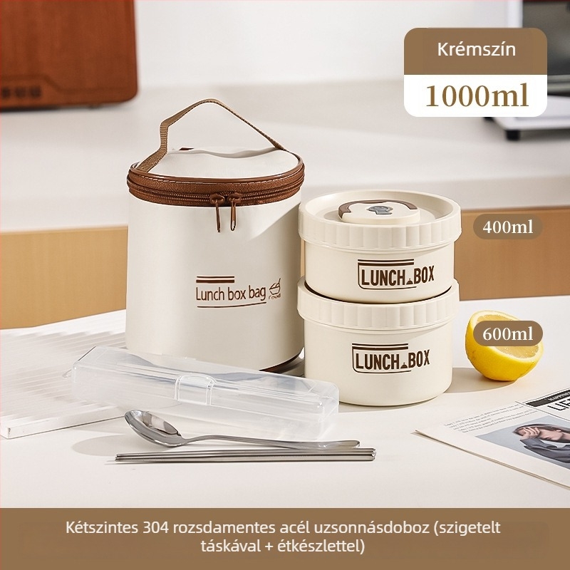 304 rozsdamentes acélból készült szigetelt ebédes doboz fedéllel