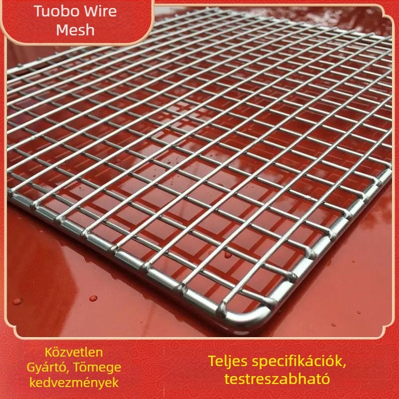 Rozsdamentes acél BBQ grill háló – négyszögletes rács grillshez és szárításra