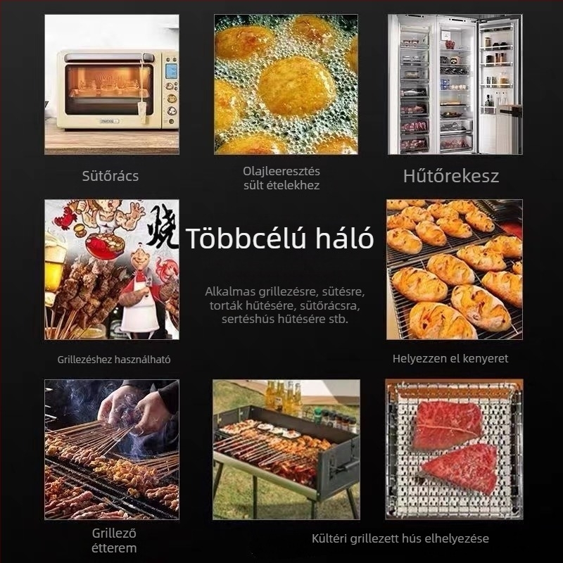 304 rozsdamentes acél téglalap alakú BBQ grillháló füstölt húsokhoz, koreai stílusú grill