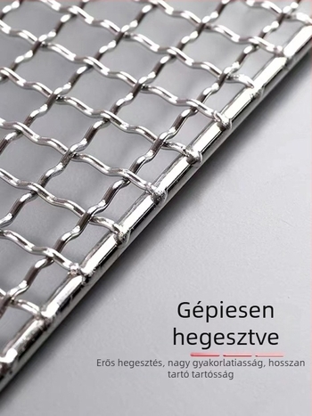 304 rozsdamentes acélból készült téglalap alakú sütőgrillrács, megerősített, kereskedelmi használatra