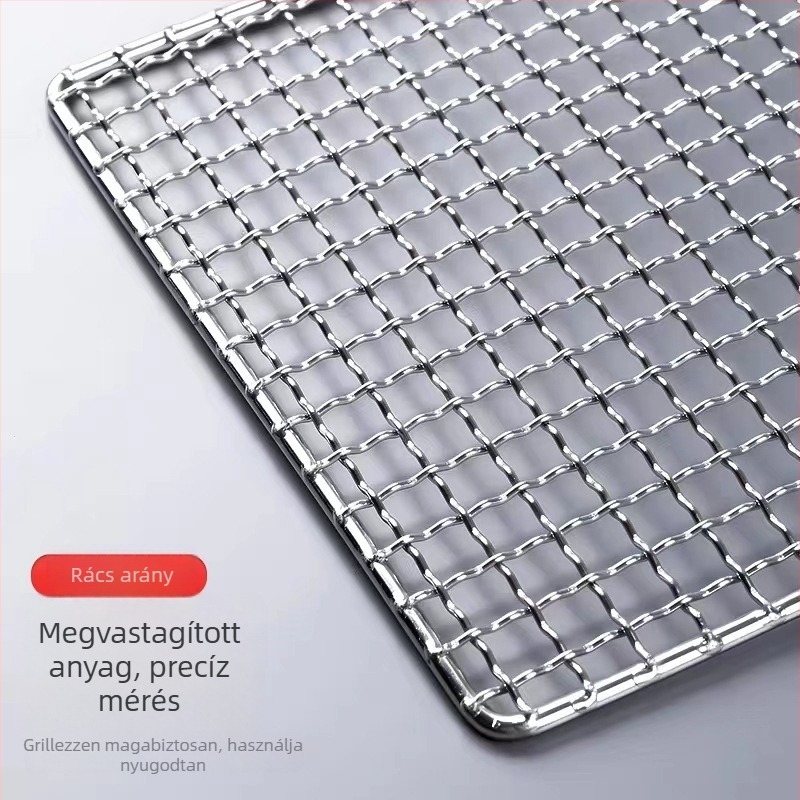 304 rozsdamentes acélból készült téglalap alakú sütőgrillrács, megerősített, kereskedelmi használatra