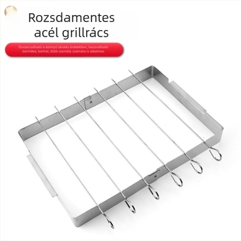 Összecsukható rozsdamentes acél nyárs- és grillrács – kültéri, hordozható BBQ