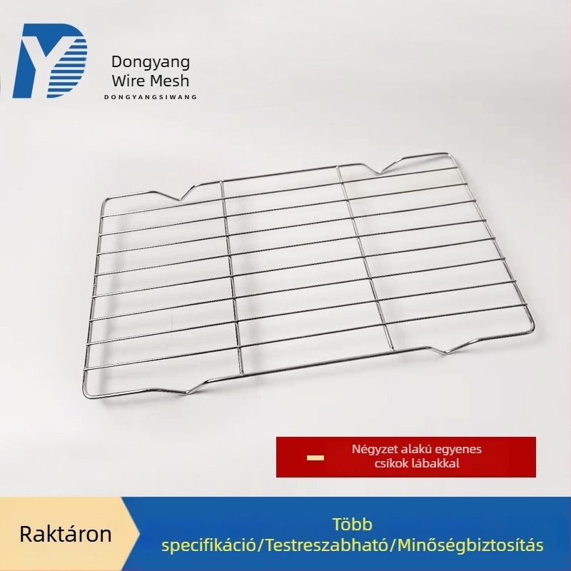 304 rozsdamentes acél grill- és sütőháló, kültéri használatra, sűrű háló, méretek: nagy/közepes/kis