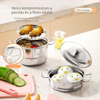 Mini rozsdamentes acél konyhai gőzítő készlet játékhoz, három rétegű