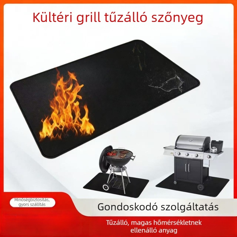 Tűzálló grillmat, magas hőmérséklet-álló szilikon hőszigetelő matrac kültéri kempinghez
