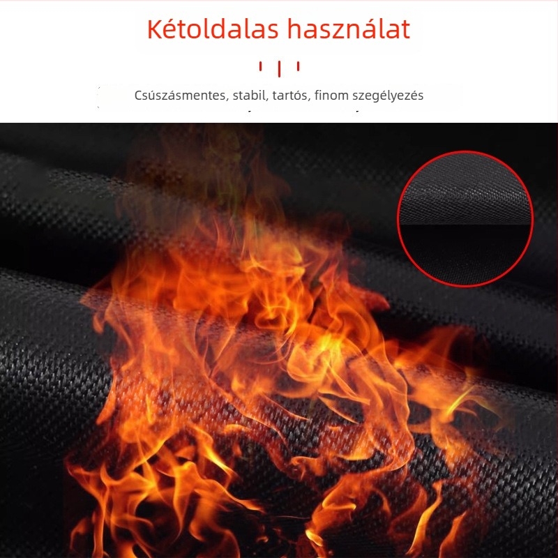 Tűzálló grillmat, magas hőmérséklet-álló szilikon hőszigetelő matrac kültéri kempinghez
