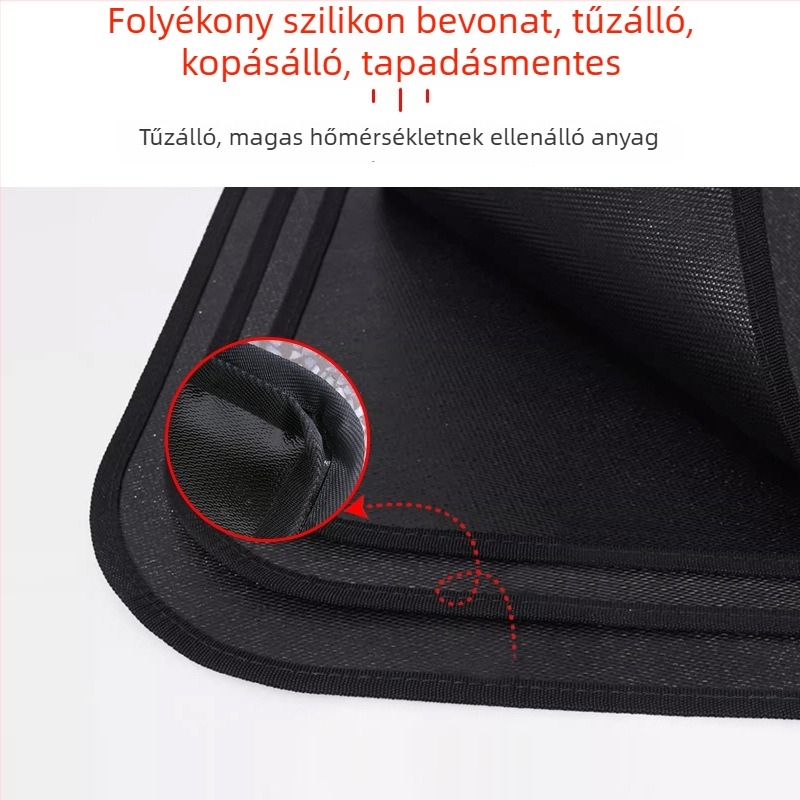 Tűzálló grillmat, magas hőmérséklet-álló szilikon hőszigetelő matrac kültéri kempinghez