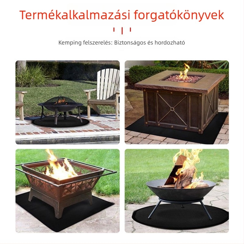 Tűzálló grillmat, magas hőmérséklet-álló szilikon hőszigetelő matrac kültéri kempinghez