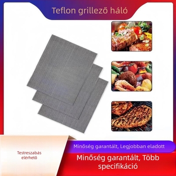 Teflon grillsütő-háló matrac üvegszálas alappal, 260°C-ig hőálló, ipari osztályú