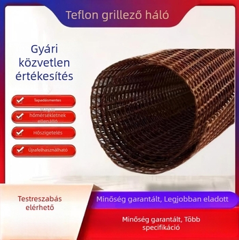 Teflon grillsütő-háló matrac üvegszálas alappal, 260°C-ig hőálló, ipari osztályú