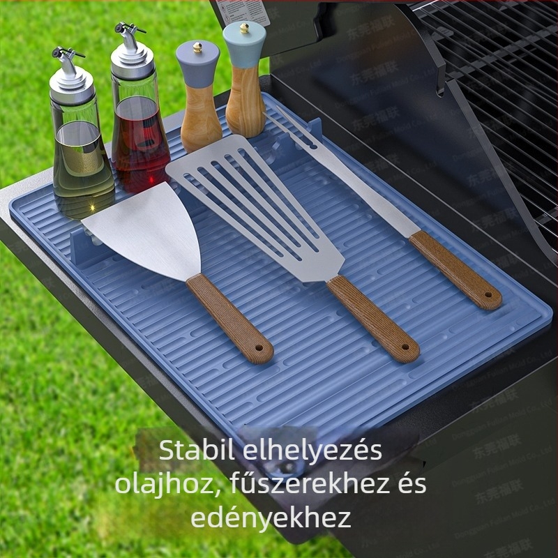 Sütőalátét szilikonból beépített tárolóval és zöldségek lecsöpögtetésére