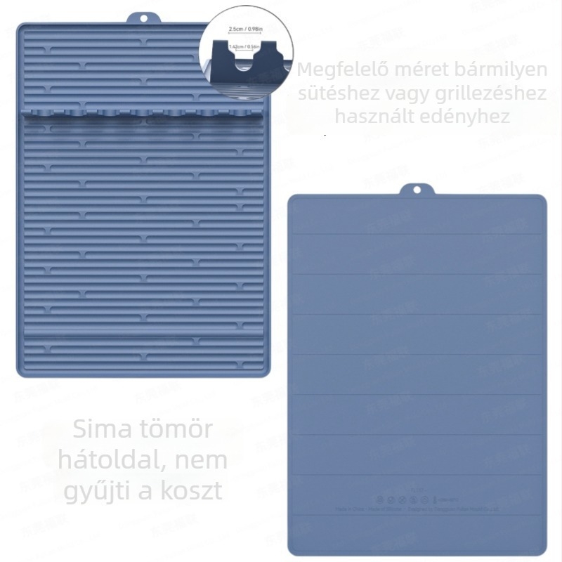 Sütőalátét szilikonból beépített tárolóval és zöldségek lecsöpögtetésére