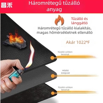 Kültéri kétoldalas szilikon tűzálló alátét, hőálló asztali párna grillsütőhöz és piknikhez