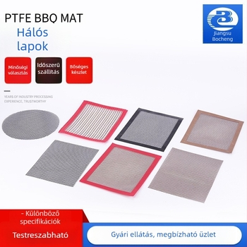 Üvegszálas grillmat Teflon bevonattal, tapadásmentes, magas hőállóságú pizza- és grillsütéshez