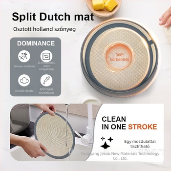 Hosszú szilikon sütőmat hosszú holland aljzatú serpenyőhöz, magas hőmérsékletnek ellenálló