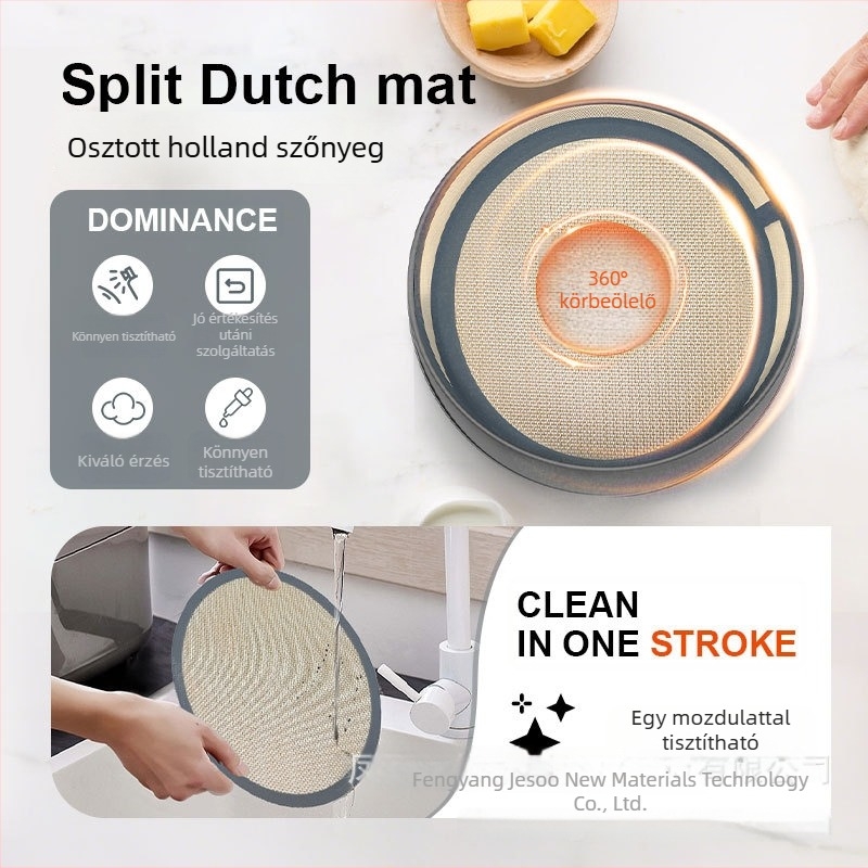 Hosszú szilikon sütőmat hosszú holland aljzatú serpenyőhöz, magas hőmérsékletnek ellenálló