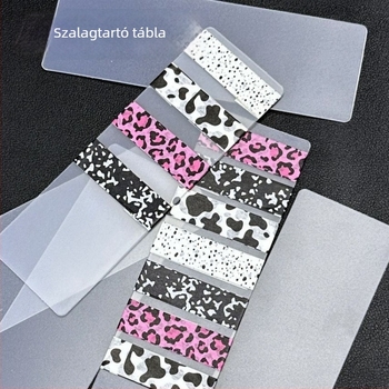 Szalag adagoló tábla és papírtervező, PP, 5×15 cm, lekerekített sarkok, matt felület