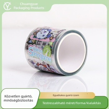 Rajzfilm PET-szalag DIY napló dekorációhoz, aranyos keret matricák, matricaanyag, teljes tekercs