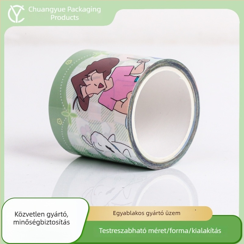 Rajzfilm PET-szalag DIY napló dekorációhoz, aranyos keret matricák, matricaanyag, teljes tekercs