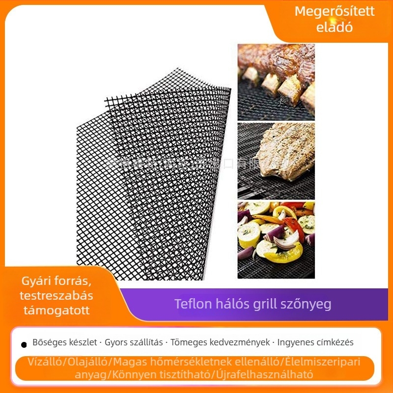 Teflon hálós grill mat, magas hőmérséklet-álló, tapadásmentes