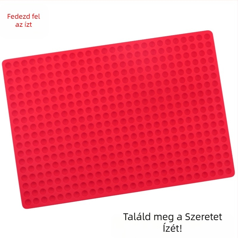 Silikon sütőmatrica 468 kerek lyukakkal az olaj lecsöpögtetéséhez, mikrohullámú sütőben használható